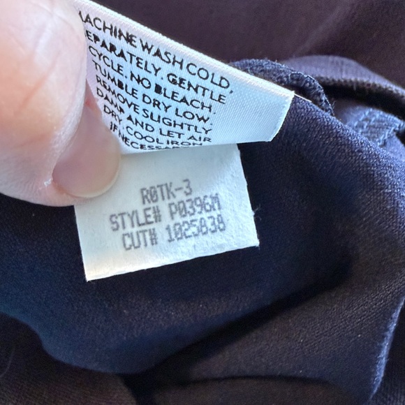 NWT Eileen Fisher Washable Stretch Crepe Mid-Rise Navy Knit Pull On Slim Pant, S - Picture 11 of 11